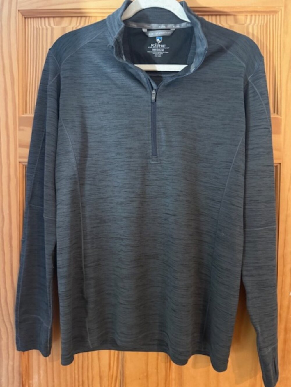 Kuhl 1/4 Zip Pullover Mens M Gray Lightweight Performance Hiking Outdoor Layer
